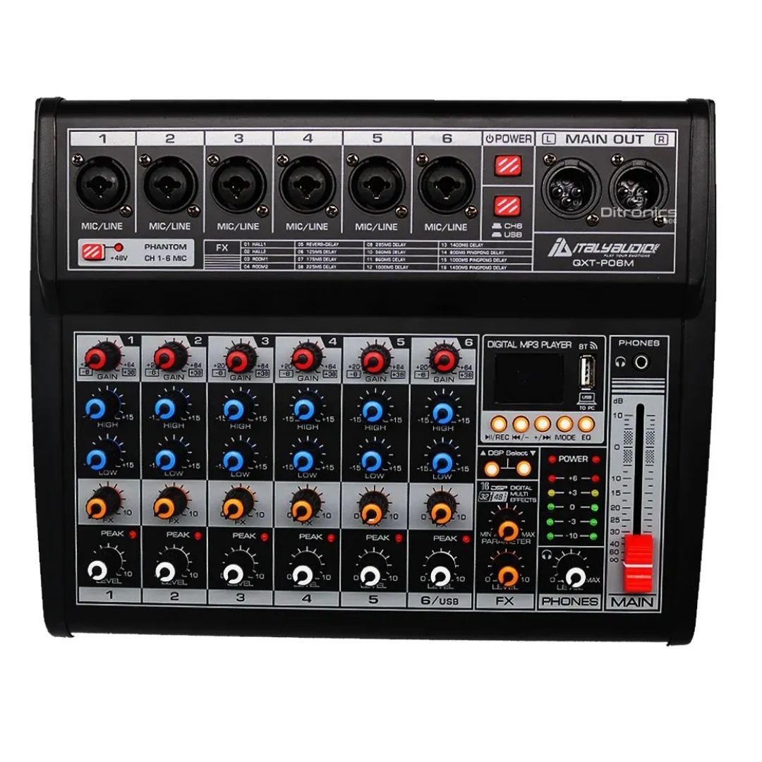 CONSOLA-MIXER DSP ITALY AUDIO 6 CANALES  QXT-P06M 1 QXT-P06M -