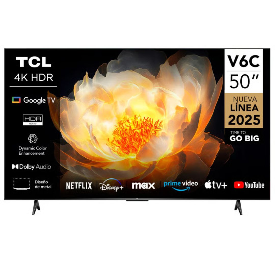 TELEVISOR TCL 50V6C GOOGLE TV 4K HDR BT MANDO VOZ 50 PUL